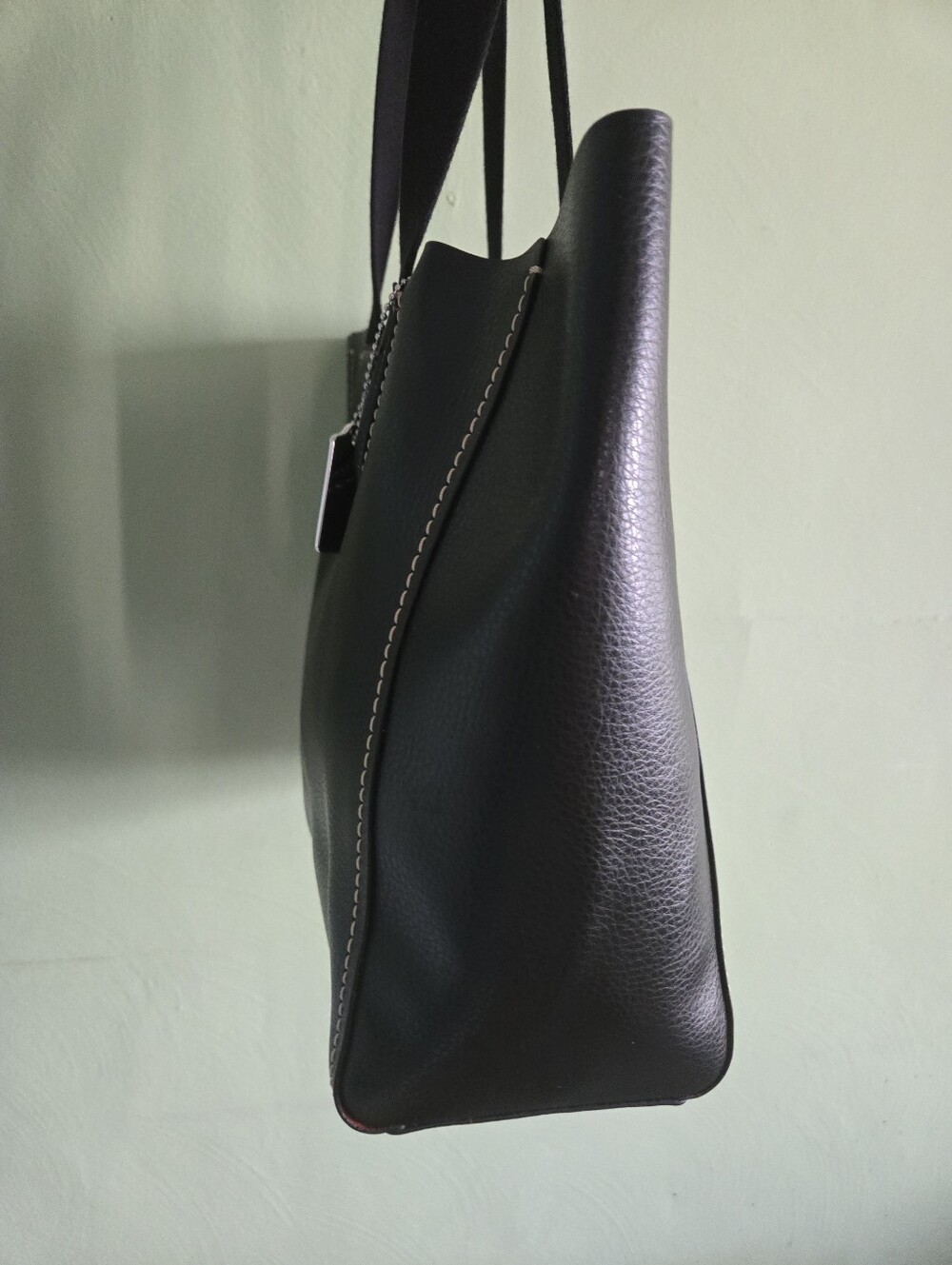 COACH Derby Tote Black Leather Red Suede Interior Back To School Laptop Bag 5866 - Picture 7 of 13